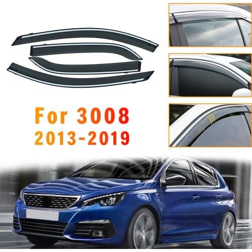 Window Weather Shield Deflector Guard For Peugeot 3008 2013-2019 Car Styling Auto Accessories Sun Rain Visor Awnings