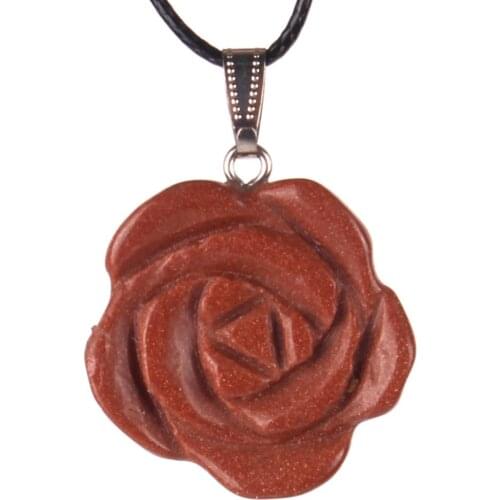 New natural stone crystal Pendant necklace flower petals choker necklace women Jewelry charms for earrings flower jewelry making