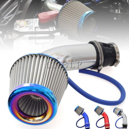 Full Set 3" 76mm Car Cold Air Intake System Turbo Induction Pipe Tube Kit With Air Filter Cone High Flow Performace Racing