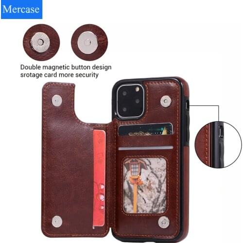 Mercase Luxury PU Leather Case For iPhone X 11 6s 7 8 Plus XS 5S Multi Card Holder Phone Cases For iPhone XS XR 11 Pro Max Cover