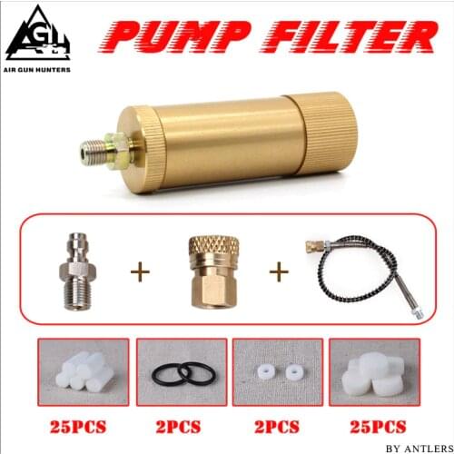 4500ps High pressure PCP hand pump air filter Oil-water Separator with Hose Female and Male connector pcp air tank M10*1 one set
