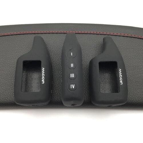 2018 LCD Display Remote Silicone Key Cover for Russia Vehicle Security 2 Way Car Alarm System Scher Khan M5 Scher-khan Magicar 5