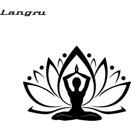 LangruInteresting Sports Fitness Gymnastics Yoga Silhouette Decal Vinyl Car Sticker Decoration Car Accessories Jdm