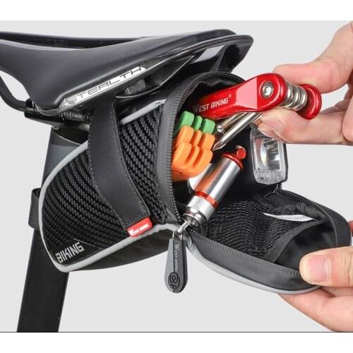 Reflective Cycling Seat Bag Portable Bike Saddle Bag Bicycle Accessories Bicycle Waterproof Back Seat Bags Safety MTB Bag