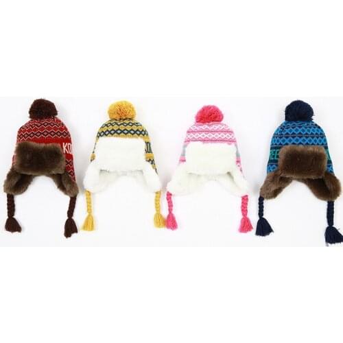 Kocotree Thicken Balaclava Winter Earflap Keep Warm Caps Russian Winter Warm Bomber Hats For Kids Age For 2-10 Years Old