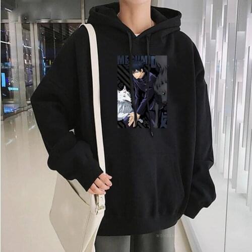 Japanese Anime Jujutsu Kaisen Print Hoody Pullovers Mens Harajuku Manga Fushiguro Megumi Oversized Fashion Streets Sweatshirts