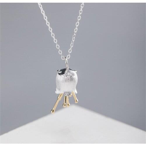 Uglyless Handmade Flowers Lily of the valley Jewelry Sets for Women Real 925 Sterling Silver Floral Earrings Necklaces + Chains