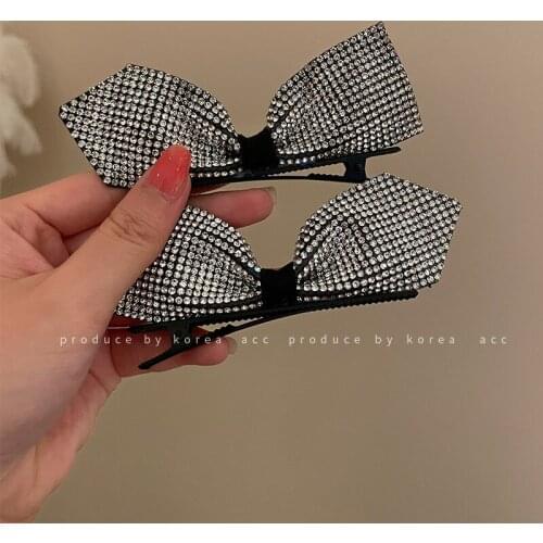 Korean version of the bowknot cute diamond rabbit ear hairpin simple fashion creative hairpin personality hair accessories women