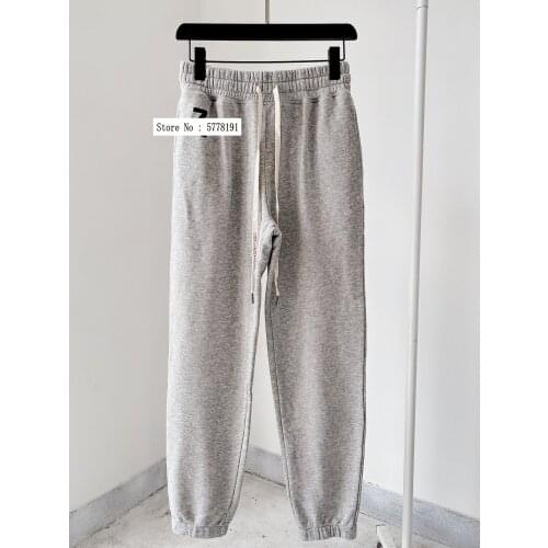 PINK GRAY BLACK Woman Casual Trousers Elastic Drawstring waist side letter embroidery sport pants