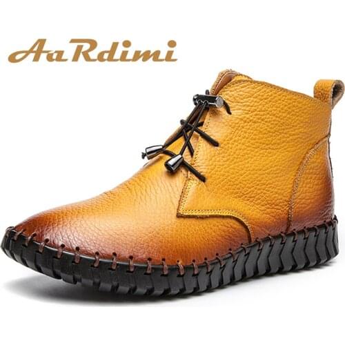 AARDIMI Vintage Handmade Women Ankle Boots Genuine Leather Winter Boots Autumn Lace Up Women Shoes zapatos mujer