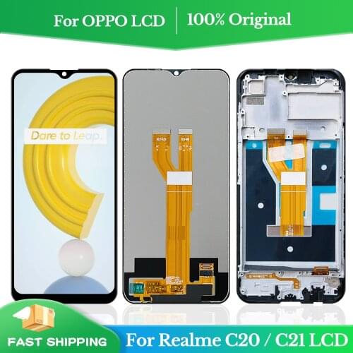 6.5 inch Original Black For Oppo Realme C20 LCD DIsplay Touch Screen Digitizer Panel Assembly Replacement For Realme C21 lcd