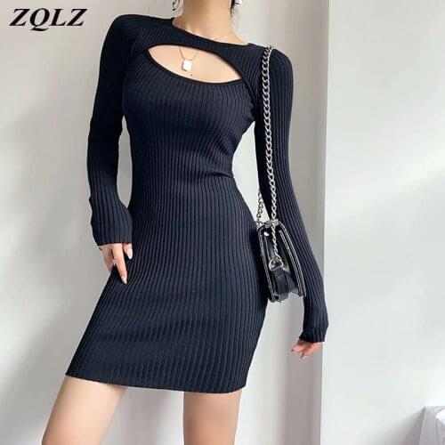 Модные вязаные платья ZQLZ China At AliExpress