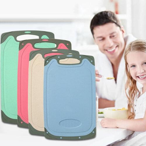 1PCS Cutting Board Wheat Straw Vegetable Meat Chopping Board Hanging Hole Spilover Prevention Kitchen Accessory Garlic Grinding