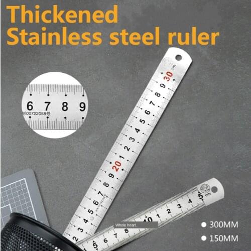 1PC Silver 15/30CM High Quality Steel Metal Ruler Functional Mapping ToolSchool Office Supplies Drawing Supplies