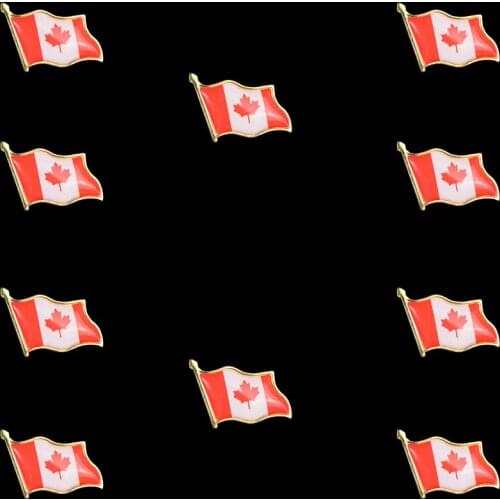 10PCS Canadian Red Maple Leaf Icon Flag Brooch Lapel Backpacks/Tie Metal Badge Pin Jewelrylry For New Year Gift