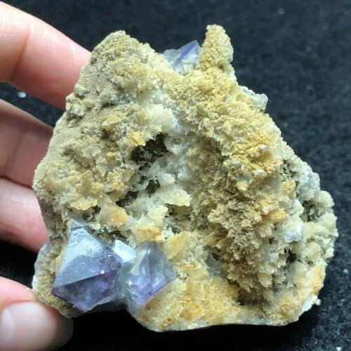 143gYaogang County octahedral purple fluorite mica mineral restoration wheel vein teaching stone home decoration collection jewe