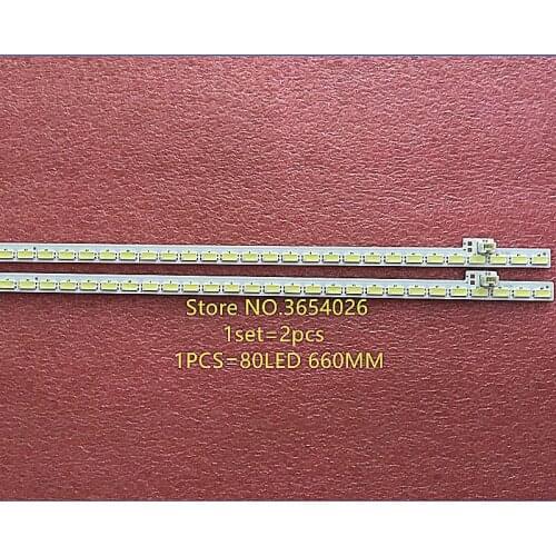 2pcs/set 660mm LED Backlight strip 80leds for Sharp LCD-60UF30A Light Bar RB201WJ-AL- 151004B Screen MA753-0 LM41-00090