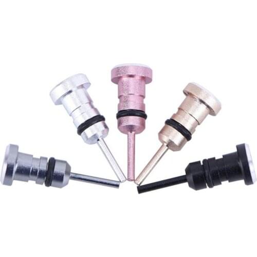 3.5mm Jack Anti Dust Plugs for Smartphone Aluminum Alloy Headset Jack Dust Plug 2 in 1 Universal Dustproof Plug Card Pin