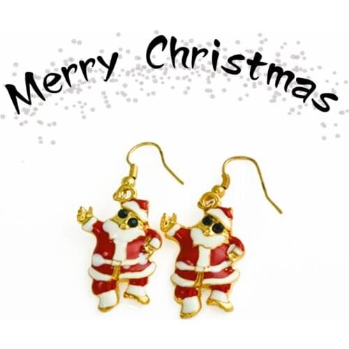 2019 New Fashion Christmas Old Man Earrings for women girl gift Ear Stud Rhinestone Earrings E0003