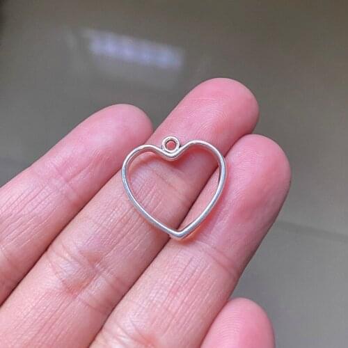 24pcs 20x19mm Heart Connector Pendants Charms Jewelry Making DIY Mens WomenNecklace Bracelet Handmade Crafts Accessories