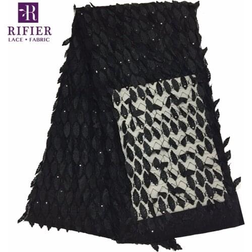 3D Applique Fashion Design Mesh Net Lace Fabric With Sequins African High Quality Royal Blue Tulle Lace Sequined Wedding Fabrics