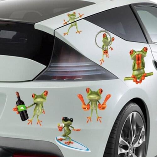 3D funny Frog toilet sticker creative green frog car Stickers vinyl waterproof bathroom Toilet decals mural home decoration
