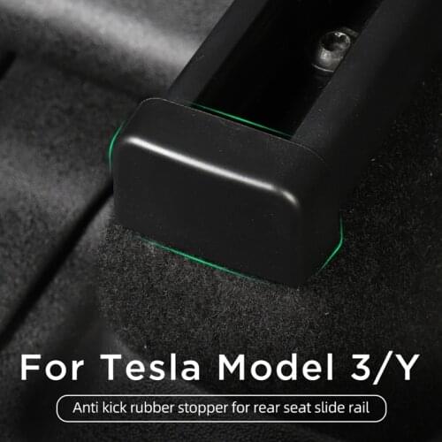 4pcs/set Rear Seat Slide Anti Kick Soft Plug Protective For 2021 Tesla Model 3 Interior Accessories