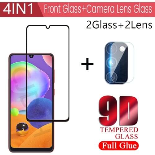 4-in-1 Camera +Tempered Glass For Samsung Galaxy A31 A42 Screen Protector Explosion-proof Glass On Samsung A41 protective Glass