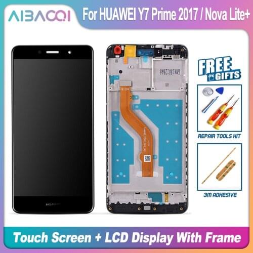 AiBaoQi Brand New Touch Screen LCD Display+Frame+Power Cable Assembly Replacement For HUAWEI Y7 Prime 2017/Nova Lite+ STK-LX1