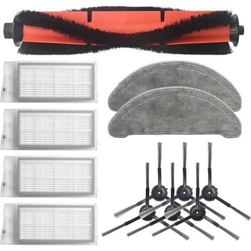 EAS-13Pcs For Roidmi EVE Plus Robot Vacuum Cleaner Main Brush HEPA Filter Side Brush Mop Cloth Replacement Accessories Part