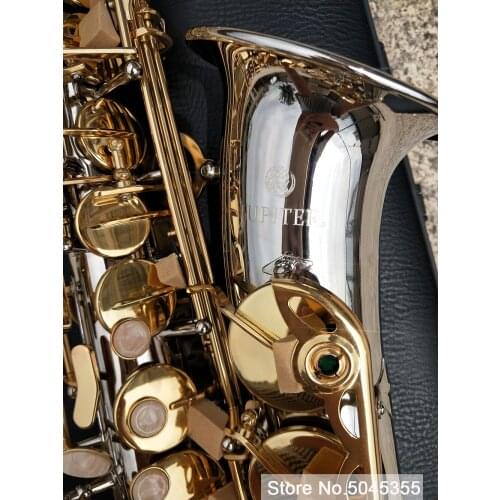 JPS-1100SG Brand Eb Alto Saxophone Brass Silver Plated Body Gold Lacquer Key Eb Flat Sax Instrument With Canvas Case