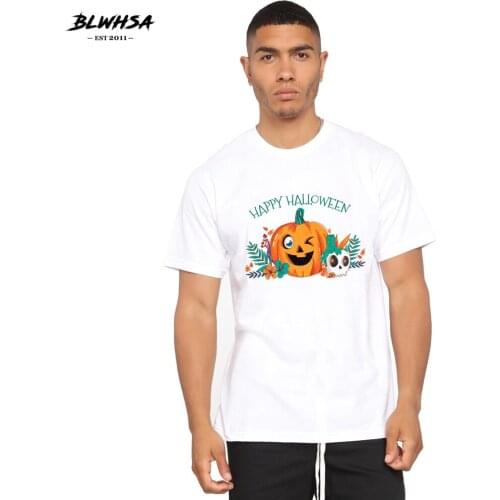 BLWHSH Pumpkin Halloween Printing T Shirt Men Casual Short Sleeve Summer T-shirt Cartoon Pumpkin Printed Man Plus Tops