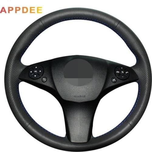 Handsewing Black Artificial Leather Steering Wheel Covers for Mercedes-Benz CLS 280 300 350 500 GLK 300 2008-2010 C180 C200 C350