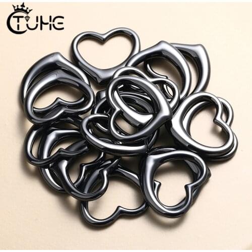 Black White Big Heart Ceramic Jewelry Accessories DIY Earring Necklaces Bracelet Making Accessory Top Quality Healthy Material