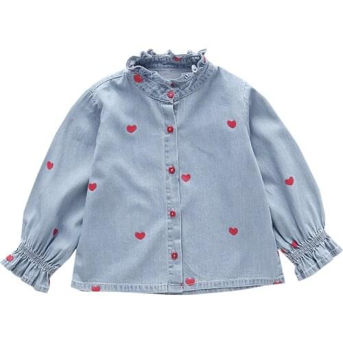 Children Jaket for Girls Infant Girl Long Sleeve Shirt Jeans Coats Kids Jackets Baby Sweet Outerwears Fashion CLY009