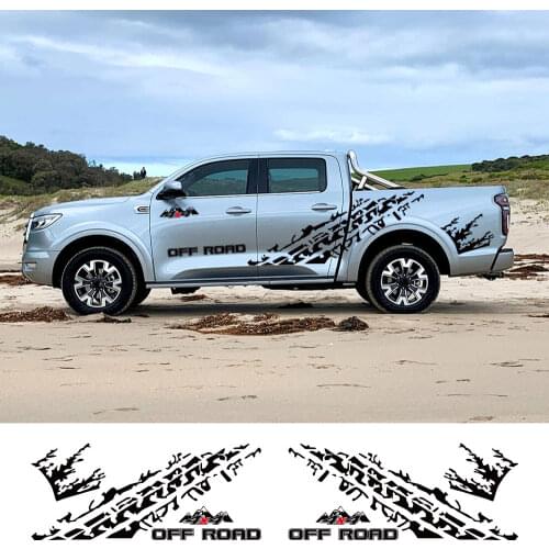 For GWM Pao Poer Wingle Chang Cheng Pickup Door Side Stickers Truck Trunk Bed Side Decals Car Vinyl Decor Cover Auto Accessories
