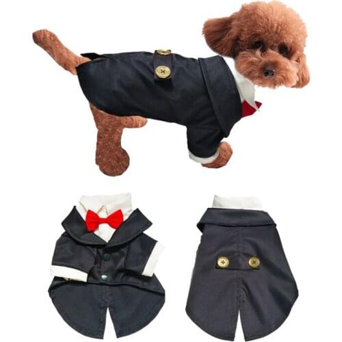 ETHIN pet clothing cat Dog coat puppy gentleman suit western shirt with wedding tie Pet coat Clothing jacket pet product supply