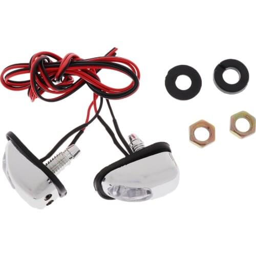 2 Pcs LED Light Windshield Jet Spray Nozzle On Hood Wiper Washer Eyes For RV Truck Camper Car Etc