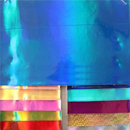 Holografski usnje/ leather fabric yard Laser flash mirror leather piele holografic colorful glossy handmade DIY holographic