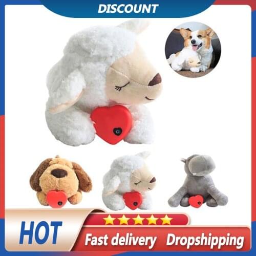 Pet Toy Plush Toy Comfortable Behavioral Training Aid Toy Heart Beat Soothing Plush Doll Sleep For Smart Dogs Cats