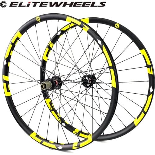 ELITEWHEELS 29er Light Weight MTB Carbon Wheels 28*25mm Tubeless Ready XC Rim Cross Country Wheelset Wtih Novatec 6-Bolt Hub