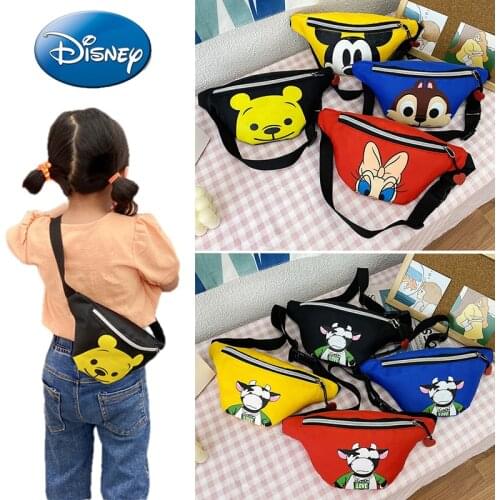 Disney Mickey Children Fashion Waist Bag Boy Girl Cute Kindergarten Shoulder Bag Coin Purse Wild Princess Chest Bag Mickey Bag