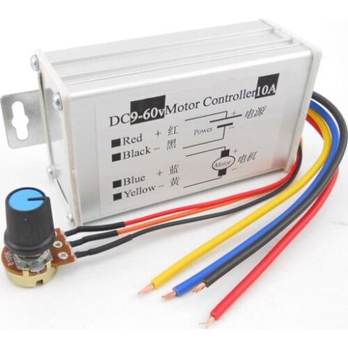 9V -60V, 10A micro Pulse Width Modulator , 12V / 24V / 36V / 48V / 60V PWM DC Motor Speed Regulator Controller