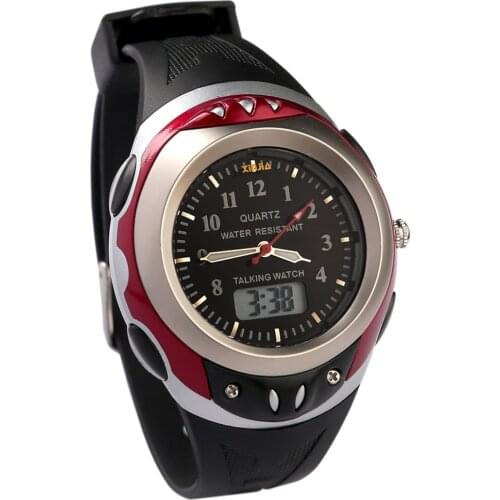 Spanish Analog-Digital Dual Display Talking Wrist Watch w/Alarm for The Blind and Low Vision 787ZTS