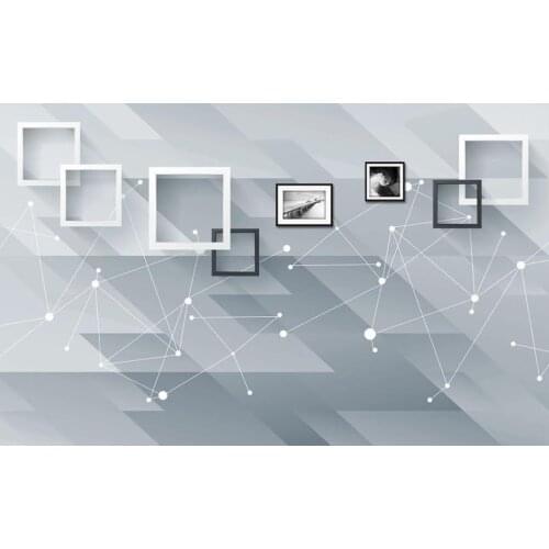 New minimalistic geometric square art background wall 3d murals wallpaper for living room