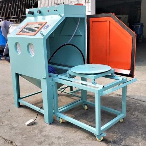 Anti-Rust Sandblaster Commercial Sandblasting Machine Moving Wheel Sandblasting Gun Equipment Sand Blasting Machine Side Open