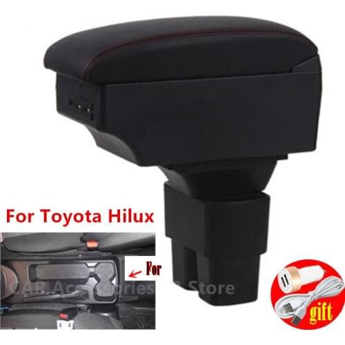 Armrest Central Console Box For Toyota Hilux Duel Container Comfort Leather Content Ash Tray Car Styling