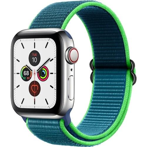 Elastic Sport loop for Apple watch band 44mm 40mm 38mm 42mm Adjustable Nylon Solo Loop Bracelet iWatch series 3 4 5 6 se