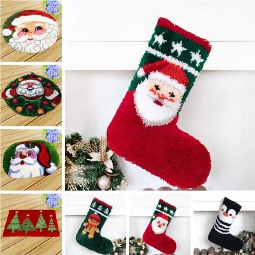 Christmas Knooppakket Latch Hook Kits Diy Quality DIY Gift European And American Style Smyrna Latch Hook Mat Cushion Needlework