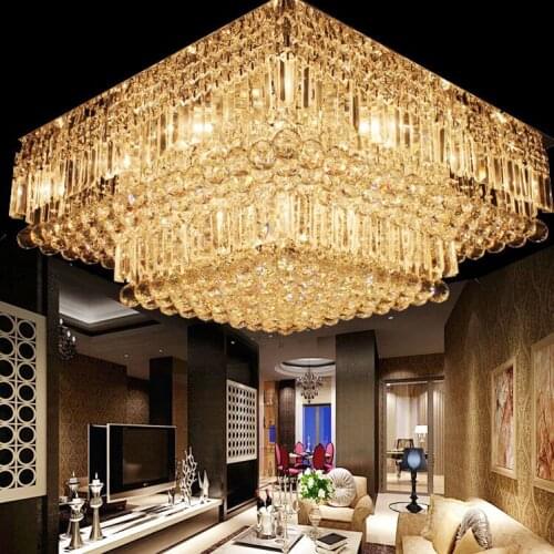 Crystal Modern Ceiling Lamp LED Ceiling Lighting Fixtures Living Room Bedroom Luminaire Plafonnier Stainless Steel Avize